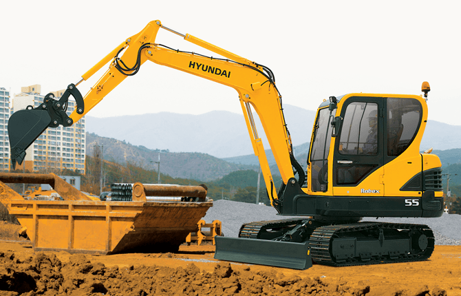 55R-9a excavator side view