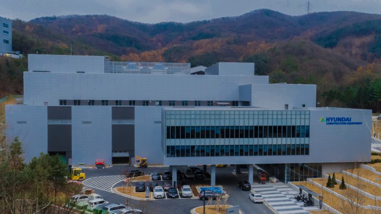 A panoramic view of the Technology Innovation Center built by Hyundai Construction Equipment in Yongin City Gyeonggi do Korea
